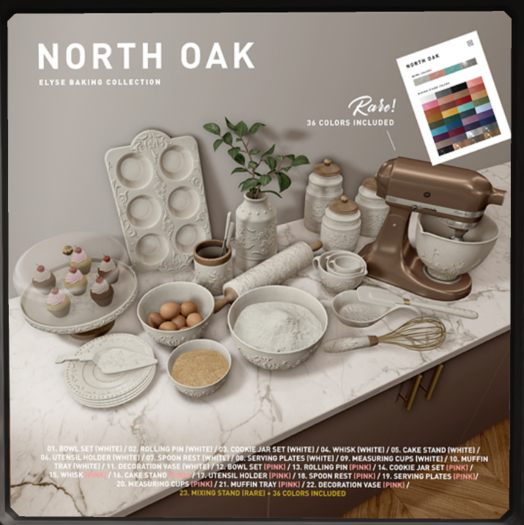 Second Life Marketplace 13. [North Oak] + Rolling Pin (pink)